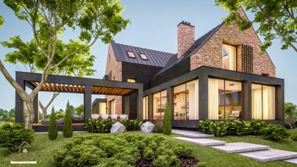 modern transitional home exterior - Newtopy