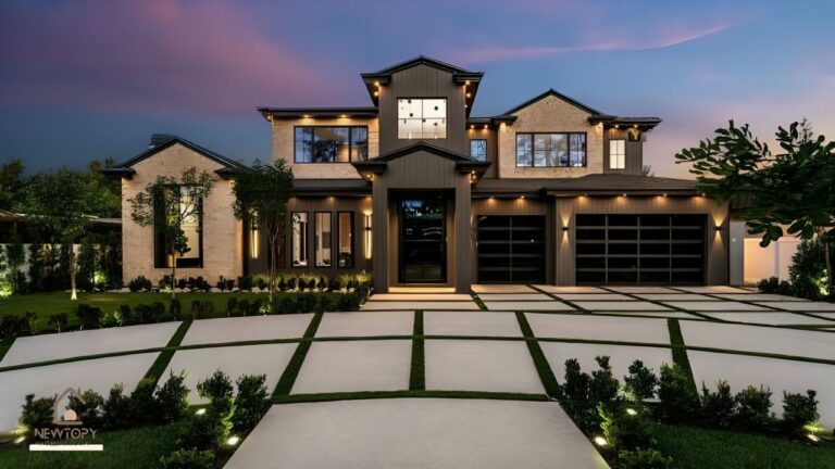 modern transitional home exterior - Newtopy